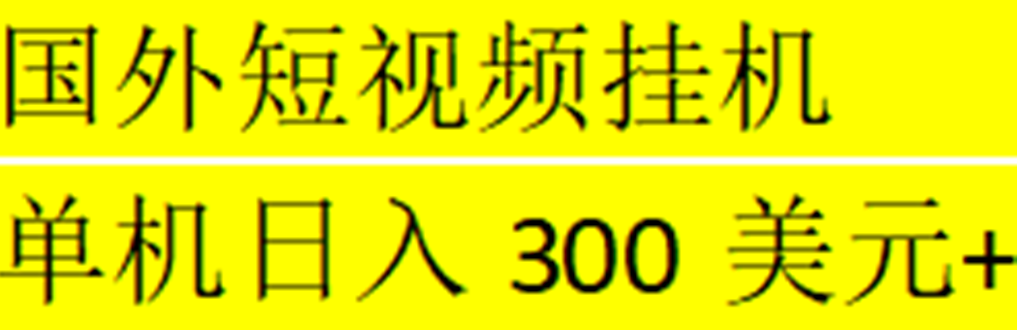 海外暴力短视频挂机全自动撸美金 单机日入300美元+【脚本免费+一对一指导】-天行资源库