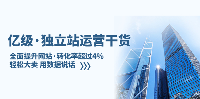 亿级·独立站运营干货:全面提升网站·转化率超过4%,轻松大卖 用数据说话-天行资源库