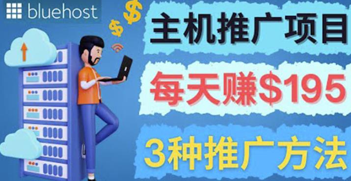 在Youtube推广Bluehost主机赚钱项目，日赚195美元以上￼￼-天行资源库