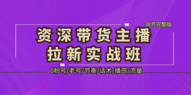 资深·带货主播拉新实战班,0粉号/老号/节奏/话术/播感/流量-38节完整版-天行资源库