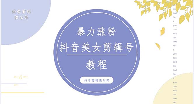 抖音快手暴力涨粉美女混剪视频教程 百分百过原创图片教程 附带违规申诉方法-天行资源库