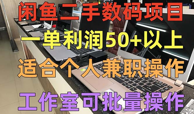 闲鱼二手数码项目,个人副业低保收入一单50+以上,工作室批量放大操作-天行资源库