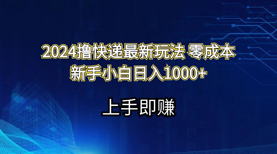 2024撸快递最新玩法零成本新手小白日入1000+-天行资源库