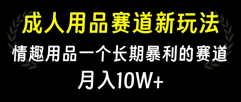 大人用品赛道新玩法,情趣用品一个长期暴利的赛道,月入10W+-天行资源库