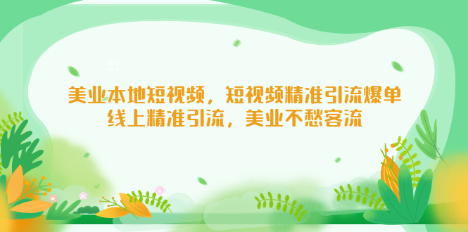 美业本地短视频,短视频精准引流爆单,线上精准引流,美业不愁客流-天行资源库