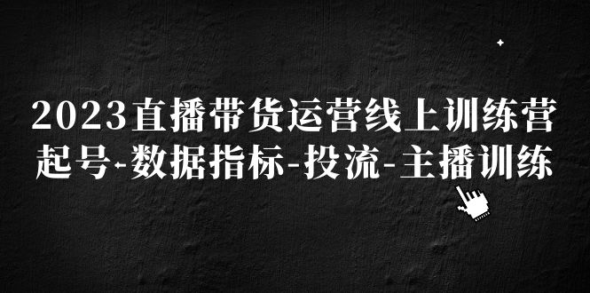 2023直播带货运营线上训练营，起号-数据指标-投流-主播训练-天行资源库