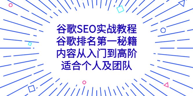 谷歌SEO实战教程:谷歌排名第一秘籍,内容从入门到高阶,适合个人及团队-天行资源库