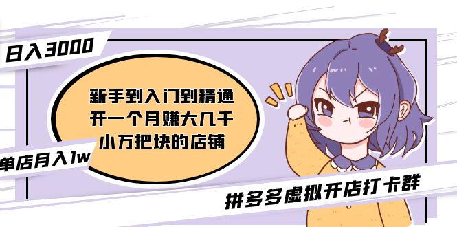 拼多多虚拟开店打卡群：新手到入门到精通（昨日群里有小伙伴日入3000+）-天行资源库