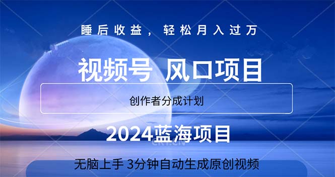 2024蓝海项目,3分钟自动生成视频,月入过万-天行资源库
