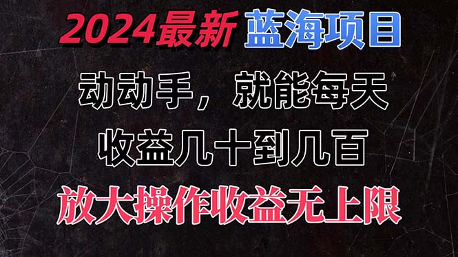 有手就行的2024全新蓝海项目,每天1小时收益几十到几百,可放大操作-天行资源库
