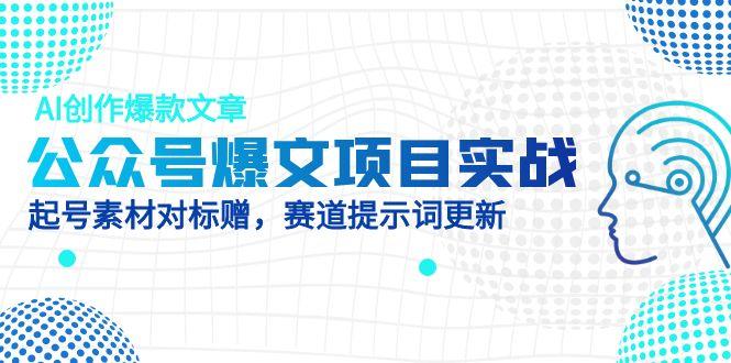 公众号爆文项目实战,AI创作爆款文章,起号素材对标赠(附赛道AI提示词-天行资源库