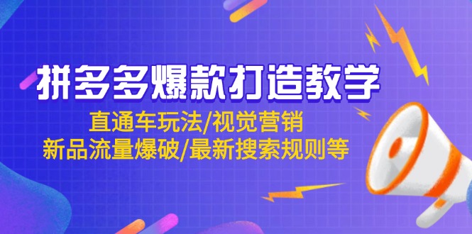 拼多多爆款打造教学:直通车玩法/视觉营销/新品流量爆破/最新搜索规则等-天行资源库