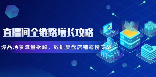 直播间全链路增长攻略,爆品场景流量拆解,数据复盘店铺霸榜实战-天行资源库