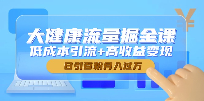大健康流量掘金课,低成本引流+高收益变现,日引百粉月入过万-天行资源库