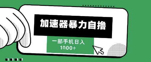 205新风口,加速器暴力自撸,单机日入1k+【揭秘】-天行资源库