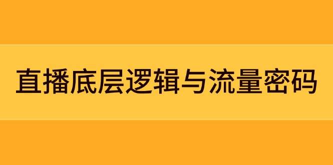 直播底层逻辑与流量密码：定位模型+案例拆解，急速流承接与数据优化全攻略-天行资源库