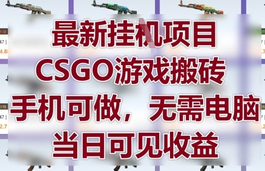 最新挂G项目,CSGO游戏搬砖,手机可做,无需电脑,当日见收益【揭秘】-天行资源库