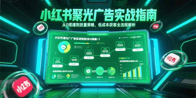 小红书聚光广告实战指南，从0搭建到放量策略，低成本获客全流程解析-天行资源库