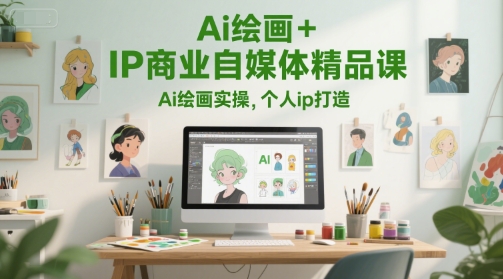 Ai绘画+IP商业自媒体精品课,Ai绘画实操,个人ip打造-天行资源库