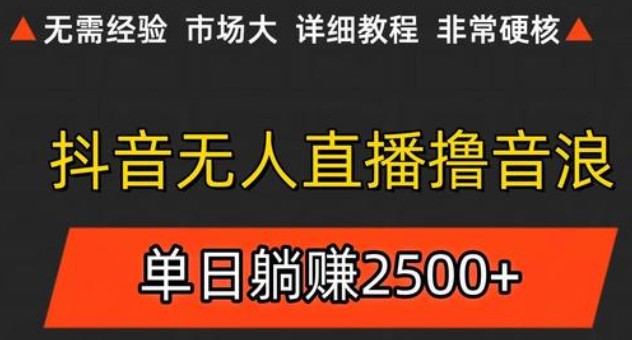 抖音无人直播6.0 简单无脑可矩阵 每天两小时轻松躺赚500+-天行资源库
