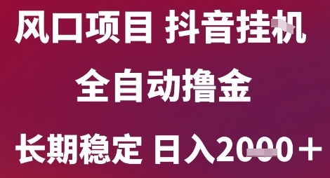 风口项目，六月最新玩法抖音无人挂G，全自动撸金，长期稳定 日入2k+【揭秘】-天行资源库