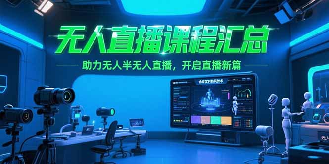 无人直播课程汇总，含非实时防风技术，助力无人半无人直播，开启直播新篇-天行资源库