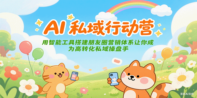 AI私域行动营:用智能工具搭建朋友圈营销体系让你成为高转化私域操盘手-天行资源库