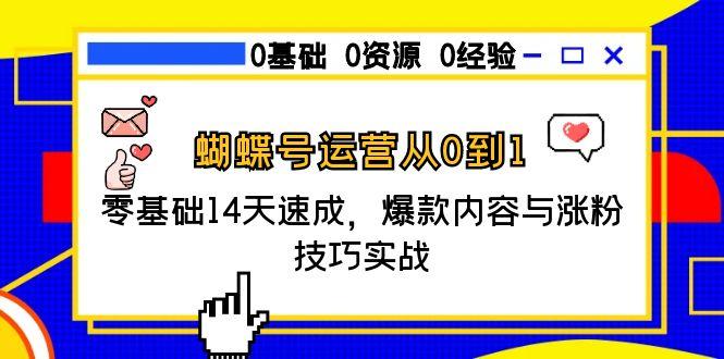 蝴蝶号运营从0到1,零基础14天速成,爆款内容与涨粉技巧实战-天行资源库