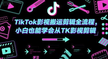 TikTok影视搬运剪辑全流程，小白也能学会从TK影视剪辑-天行资源库