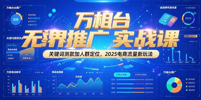 万相台无界推广实战课,关键词测款加人群定位,2025电商流量新玩法-天行资源库