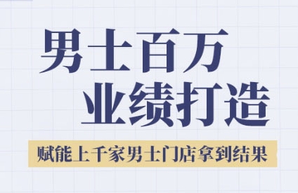 2025男士美业百万业绩打造,赋能上千家男士门店拿到结果-天行资源库