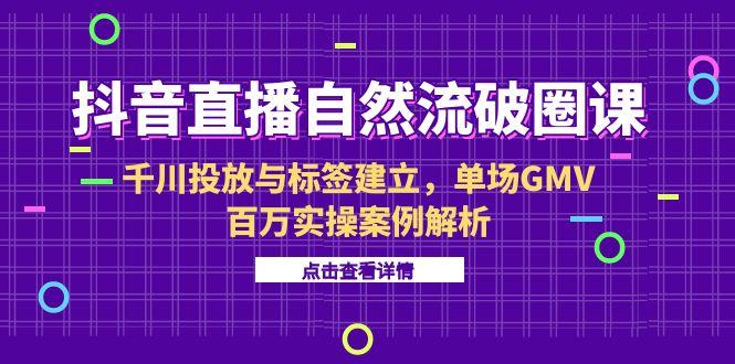 抖音直播自然流破圈课-6月,千川投放与标签建立,单场GMV百万实操案例解析-天行资源库