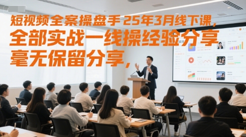 短视频全案操盘手25年3月线下课,全部实战一线操盘手经验分享,毫无保留分享,全是干货-天行资源库