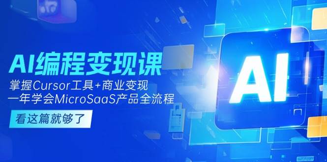 AI编程变现课:掌握Cursor工具+商业变现,一年学会MicroSaaS产品全流程-天行资源库