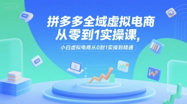 拼多多全域虚拟电商从零到1实操课，小白虚拟电商从0到1实操到精通-天行资源库