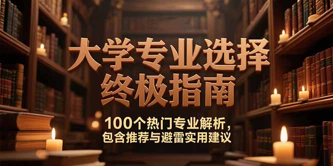 付费文：大学专业选择终极指南,100个热门专业解析,包含推荐与避雷实用建议-天行资源库