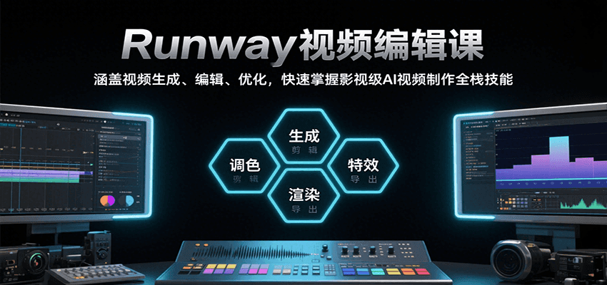 Runway视频编辑课,涵盖视频生成、编辑、优化,快速掌握影视级AI视频制作全栈技能-天行资源库