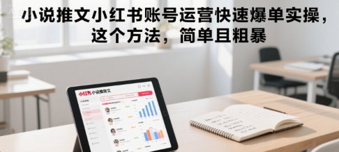 小说推文小红书账号运营快速爆单实操,这个方法,简单且粗暴-天行资源库