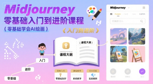 midjourney零基础入门到进阶课程,零基础学会AI绘画-天行资源库