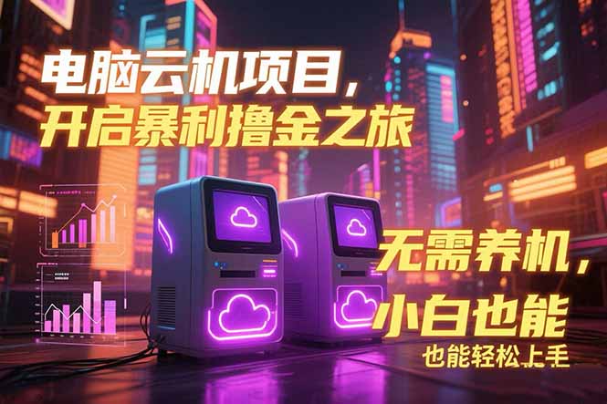 电脑云机项目 暴力撸金玩法，不需要养机 配置没有要求 单机100个窗口一…-天行资源库