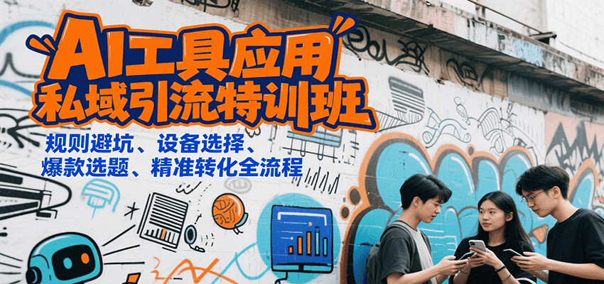 AI工具应用私域引流特训班,规则避坑、设备选择、爆款选题、精准转化全流程-天行资源库