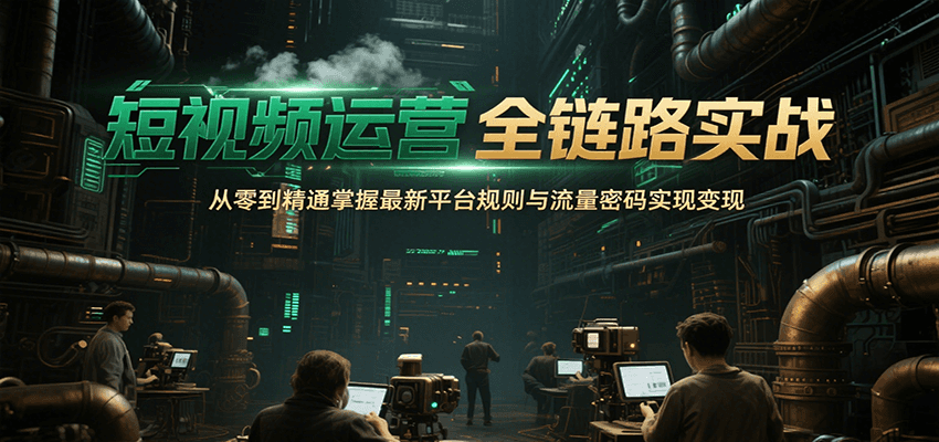 短视频运营全链路实战，从零到精通掌握最新平台规则与流量密码实现变现-天行资源库