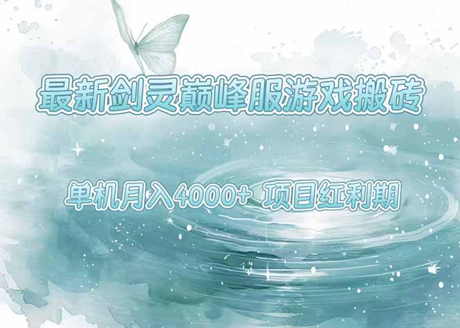 最新剑灵巅峰服游戏搬砖,项目红利期,单机稳定4000+操作简单好上手-天行资源库