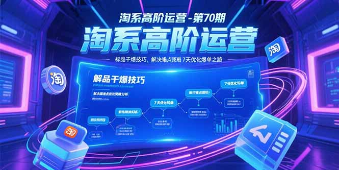 淘系高阶运营-第70期,标品干爆技巧,解决难点策略,大佬操盘方法-天行资源库