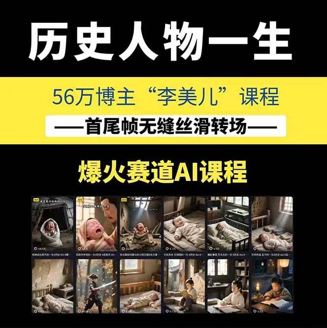 图片[1]-AI历史人物短视频创作，含IP打造、首尾帧无缝转场、智能体视频制作等核心教学内容-天行资源库