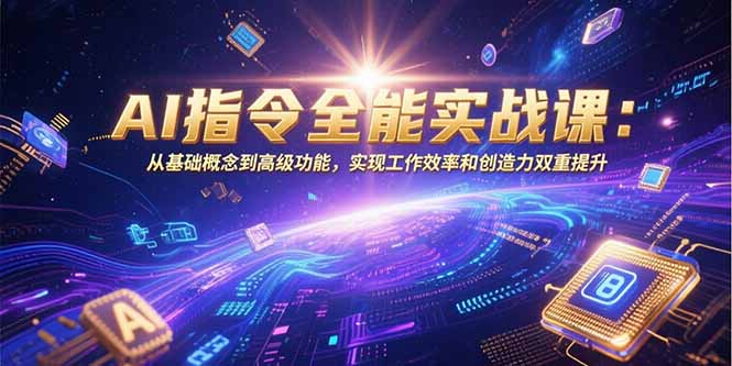 AI指令全能实战课：从基础概念到高级功能，实现工作效率和创造力双重提升-天行资源库