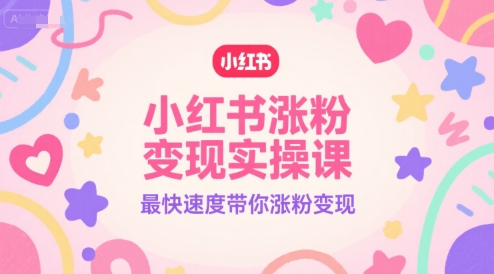 小红书涨粉变现实操课，最快速度带你涨粉变现-天行资源库