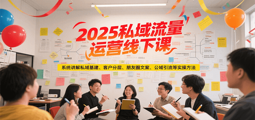 2025私域流量运营线下课,系统讲解私域基建/客户分层/朋友圈文案/公域引流等实操方法-天行资源库