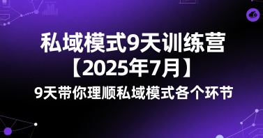 私域模式9天训练营【2025年7月】9天带你理顺私域模式各个环节-天行资源库