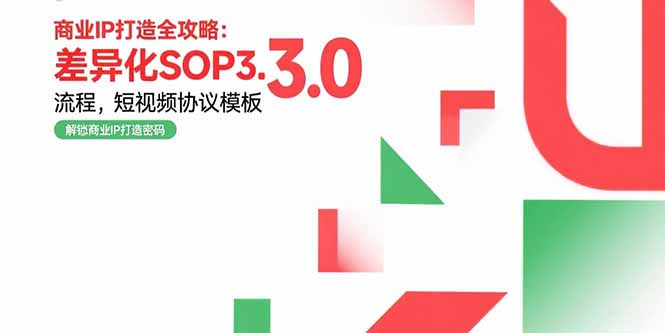 商业IP打造全攻略:差异化SOP3.0流程,短视频协议模板,婚恋项目实战案例-天行资源库